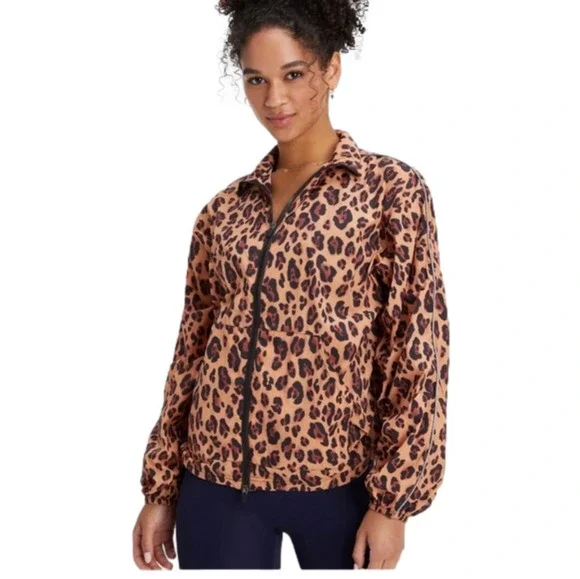 New Fabletics Leopard Windbreaker, Small - Picture 3 of 5
